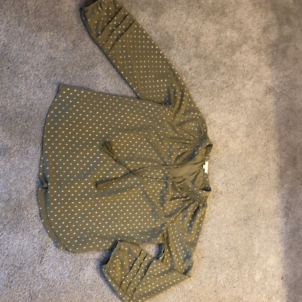 Mason and Belle Green and Gold Fleck Blouse